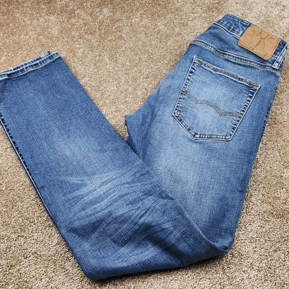 American Eagle Mens Slim Straight Jeans Blue Denim Size‎ 28x32